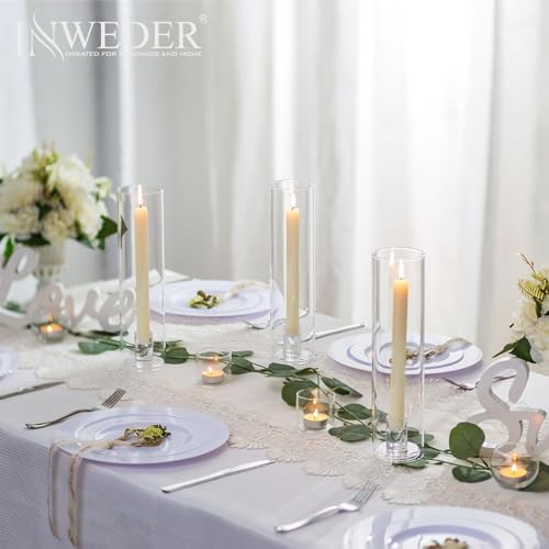Hurricane Glass Candle Holders: 11.8" Tall Cylinder Cover Set of 6 - Image 3