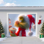 Christmas Garage Door Banner – Festive Holiday Party Backdrop Decoration for Home & Outdoor, Elf & Snow Scene Design for Garage, Porch, Living Room, or Bedroom,8 x 7ft/2.4 x 2.1m by TTCHANG