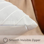 Velvet Throw Pillow Covers 26x26 inch Pack of 2 Gold Decor White - Image 4