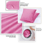 Nestl Throw Pillow Covers, Cozy Velvet Decorative Outdoor Pillow Covers 20X20 Inches, Soft Solid Cushion Covers for Sofa, Bed and Car, Set of 4 - Light Pink - Image 3