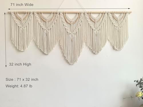 Achart Extra Large macrame wall hanging-71'' W x 32'' H -Boho Wall Decor - Image 6