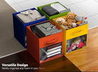 Sorbus 6-Pack Fabric Storage Cubes (13 Inch, Deep Rainbow with Window) - Image 5