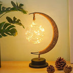 Iron Night Light, Magic Star Moon Light, LED Decorative Light for Parties, Weddings, bedrooms and Many Other Occasions, USB Port, 11 x 6 x 6 inches（Round Ball Warm） - Image 2