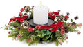 MOYEE Christmas Candle Holder Wreath Single 14 inch, Christmas Candle Ring by Unknown