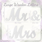 Canlierr 2 Pcs Large Mr & Mrs Sign with Artificial Flower Garland,Purple - Image 3