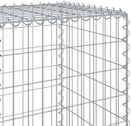 vidaXL Gabion Basket with Cover 78.7"x19.7"x59.1" Galvanized Iron - Image 4