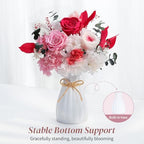 Lewondr Preserved Flowers Bouquet, Pink Roses Forever Flowers for Delivery - Image 2