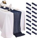 16 Pack Navy Blue Cheesecloth Table Runner 20 x120 Inch - 10FT Boho Rustic Gauze Cheese Cloth Table Runner for Wedding, Anniversary, Baby Shower, Easter, Spring Home Decor by Weavlyn