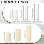 Shihanee 3 Pillar Candle and Holder, L, Ivory White - Image 2