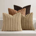 MIULEE Fall Faux Fur Plush Decorative Throw Pillow Covers 20x20, Dark Brown by MIULEE
