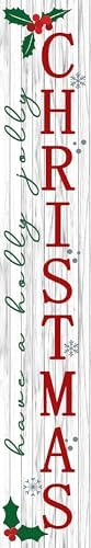 Merry Christmas Porch Leaner Sign Christmas Front Door Decor Sign 8"x48" Christmas Tall Porch Sign Farmhouse Christmas Sign by Unknown