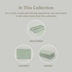 Over&Back 18x108 Woven Chambray Cotton Table Runner - Washable Table Runners for a Custom Home Decor Tablescape - Coffee Table, Dinner Table, Living Room - Green - Image 4