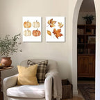 XYHYRA Vintage Fall Wall Art Set of 3, Rustic Farmhouse Seasonal with Hello Fall Sign Canvas Prints Painting, Thanksgiving Pumpkin Kitchen Wall Decor Picture for Living Room Bedroom 12x16 Inch - Image 7