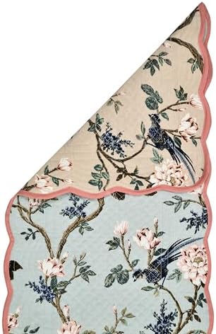 Champagne Rose Luxury Handcrafted Runner (Reversible) Cotton Quilted Fabric Machine Washable – Elegant Home Decor – 14 x 72 inches – Bloom Collection - Image 3