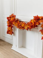 6PCS Yellow-Red Fall Maple Leaves Garland, 5.6Ft Artificial Maple Leaf Autumn Garland Hanging Fall Vines Table Decorations Front Door Fall Decor Thanksgiving Decorations Decor Outside Indoor Decor - Image 7