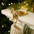 MorningRo 4 Pcs Gold Bow Christmas Stocking Holder Heavy Duty Cast Iron by MorningRo
