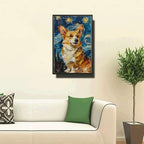 Metal Sign Tin Sign Vintage Wall Art Corgi Starry Night Corgi Playful Corgi in Night for Home Cottage and Seasonal Celebrations Waterproof Aluminum 8×12 Inches with Metal Frame - Image 2