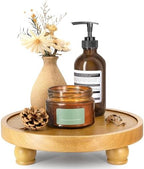 EOSAHR Wood Display Riser: Rustic Pedestal Stand for Bathroom Decor, Yellow by EOSAHR