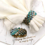 Jeweled Peacock Napkin Rings Set of 12 for Wedding Party, Blue by Joyindecor