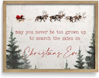 LITIVY Vintage Framed Christmas Wall Art 16”x24” Farmhouse Wall Decor May You Never Be Too Grown Up To Search The Skies On Christmas Eve Christmas Decorations Home Decor (Brown, 24 * 16 in) by LITIVY