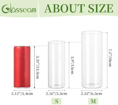 Glasseam Glass Cylinder Vase in Bulk: 32Pcs Small Bud Vase for Centerpieces - Image 2