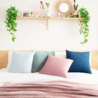 MONDAY MOOSE Decorative Throw Pillow Covers Cushion Cases, Set of 4 Soft Velvet Modern Designs, Mix and Match for Home Decor, Pillow Inserts Not Included (20x20 inch, Pink/Blue) - Image 6