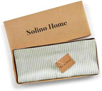 Solino Home 100% Linen Table Runner, 14 x 90 in, Avocado and White Striped - Image 6