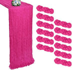 12 Pack Hot Pink Cheesecloth Table Runner 10Ft 23 x 120 Inch by RestfulGlow