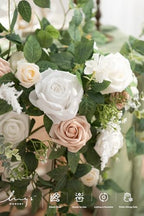 Ling's moment 2 Pack White Floral Garland Wedding Arch Flowers - Image 5
