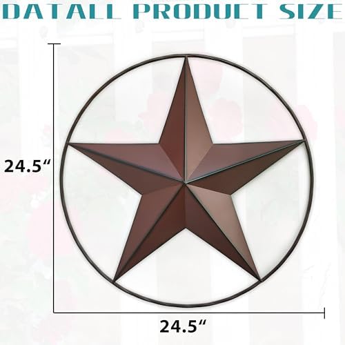 JoyEvy 24.5" Red Large Barn Star Wall Decor-Americana Exterior House Decor-Metal Star for Outside Texas Stars Art Rustic Vintage Western Country Home Farmhouse Wall Decoration - Image 3