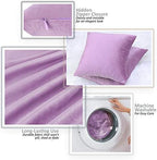 Nestl Throw Pillow Covers, Cozy Velvet Decorative Autumn Pillow Covers 22 x 22 Inches, Soft Solid Couch Pillow Covers for Sofa, Bed and Car, Set of 2 - Lavender - Image 3