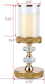 Candle Holder, Pillar Candle Holders, Crystal Candlesticks Holder for Wedding, Parties, Events, Chirstmas,Home Decor, Table Centerpieces CH028D (M) - Image 5