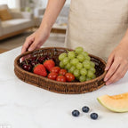 3pcs Woven Serving Trays, Poly Wicker Oval Serving Basket - Image 6