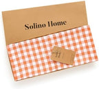 Solino Home 100% Linen Table Runner Muskmelon, Gingham Check 14 x 120 in - Image 5