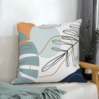 Abstract Palm Leaves Pillow Covers 22''x22'' Set of 4, Modern Geometric Line Pattern Cushion Covers Decorative Tropical Print Pillow Cases for Couch Sofa Bedroom Farmhouse Garden Patio - Image 4