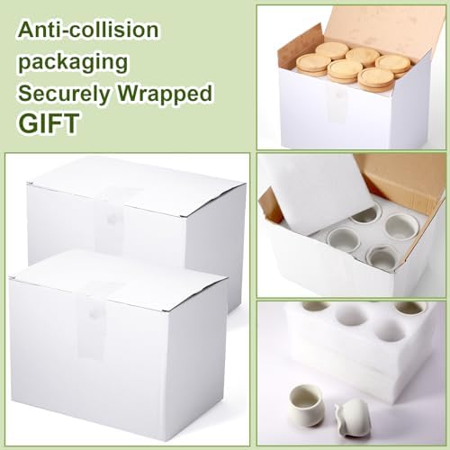 Remerry 24 Pcs 2.5 Inch Mini DIY Ceramic Succulent Pots with Bamboo Tray - Image 5