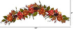 Nearly Natural 6ft. Fall Ranunculus, Hydrangea and Berries Autumn Artificial Garland - Image 3