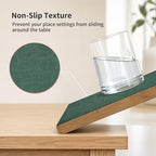 Maxpearl Faux Leather Placemats Set of 8, Easy to Clean, Dark Green - Image 2