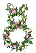 28 Inch Easter Bunny Wreath for Front Door, Tulip Easter Egg Wreath with Colorful Berries, Spring Floral Wreaths for Home Wall Window Farmhouse Decor by Bibelot