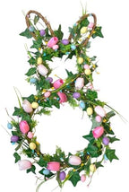 28 Inch Easter Bunny Wreath for Front Door, Tulip Easter Egg Wreath with Colorful Berries, Spring Floral Wreaths for Home Wall Window Farmhouse Decor by Bibelot