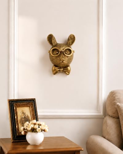 UITWMKTG Gold Mouse Head Wall Decor - Modern Animal Wall Sculpture, Mouse Wall Art for Living Room, Bedroom, Office, Gold Wall Hanging Home Decoration - Image 6