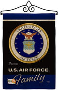 Air Force Proudly Family Burlap Garden Flag - Set Wall Hanger Armed Forces USAF United State American Military Veteran Retire Official - House Banner Small Yard Gift Double-Sided 13 X 18.5 by Breeze+Decor