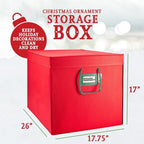 HOLDN’ STORAGE Christmas Ornament Storage Box with Dividers, Stores Ornaments up to 96 of 3 Inch Large Christmas Ball Storage Containers with 4 Trays - Red - Image 4