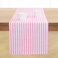 Solino Home 100% Pure Linen Table Runner, 14 x 120 in, Pink, Amalfi Stripe by SolinoHome