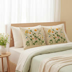 Tudomro 2 Pcs Daisy Throw Pillow Covers 20x20 Inch Spring Summer White Daisy Wildflowers 3D Embroidered Pillowcases with Zipper for Home Bedroom Cozy Sofa Couch Summer Boho Flowers Holiday Decor - Image 4