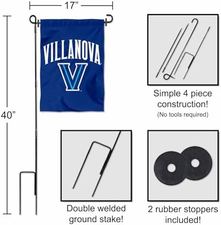 Villanova Wildcats Garden Flag with Stand Holder - Image 3