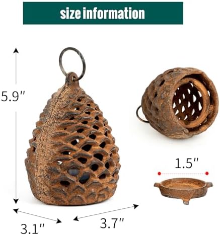 Sungmor Cast Iron Pinecone Candle Holder - Decorative Tealight Lantern - Image 5