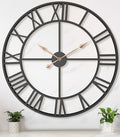 Pytha Sight 36 Inch Black Metal Roman Numerals Extra Large Giant Wall Clock by Pytha+Sight