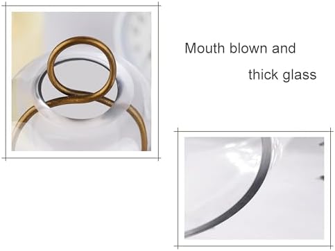 5" & 4" Wide Versatile Metal Candle Holder with Handmade Sturdy Glass Dome in Brass for Pillar Candle & Plants, 5.1" xH11.8 4" xH7.5, Industrial, Farmhouse, Shabby Chic. (2, Brass, Large & Small) - Image 4