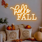 Hello Fall Neon Sign Custom Fall LED Neon Light USB Powered Switch Adjustable Brightness Neon Lights for Autumn Thanksgiving Home Fireplace Outdoor Garden Door - Image 7